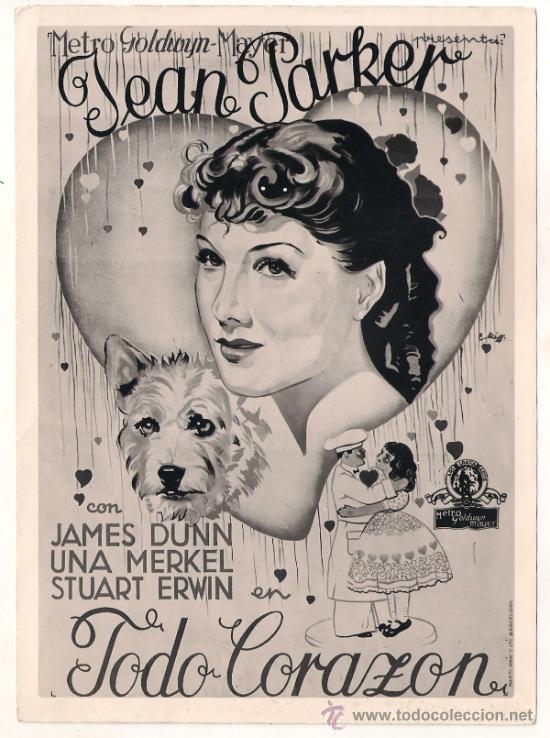 Cinema: F11269D TODO CORAZON JEAN PARKER JAMES DUNN FOTO B/N ORIGINAL ESPA&Ntilde;OLA
