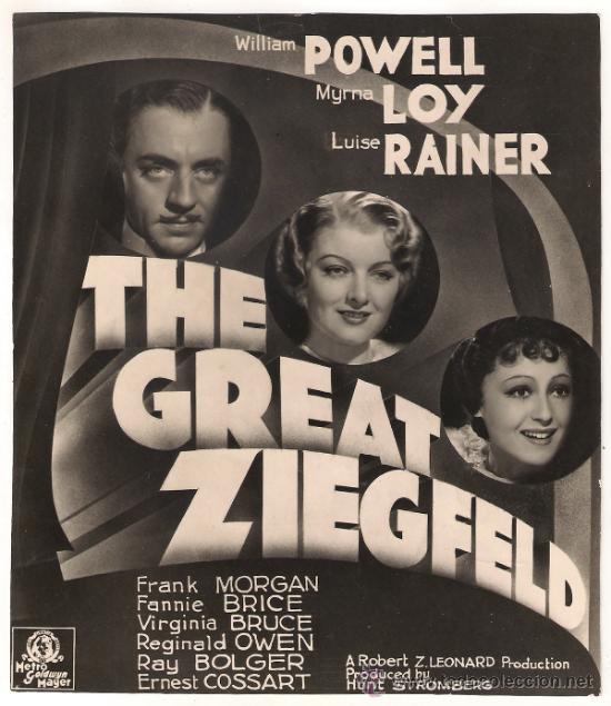 Cinema: F10261D EL GRAN ZIEGFELD WILLIAM POWELL LOUISE RAINER MYRNA LOY FOTO ORIGINAL B/N AMERICANA