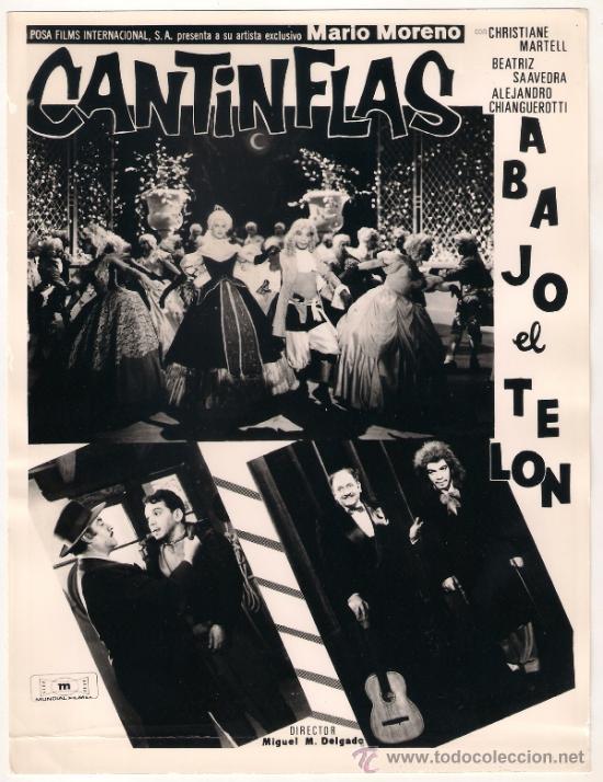 Cinema: F9067 ABAJO EL TELON CANTINFLAS FOTO ORIGINAL B/N ESPA&Ntilde;OLA