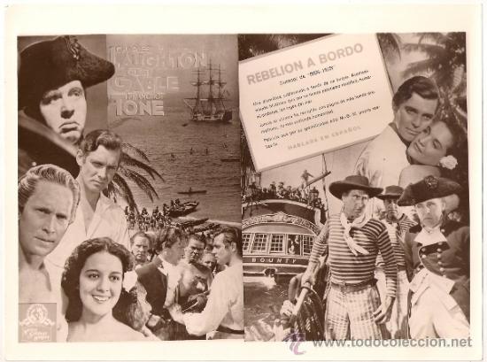 Cinema: F11710D REBELION A BORDO CHARLES LAUGHTON CLARK GABLE FOTO ORIGINAL B/N ESPA&Ntilde;OLA