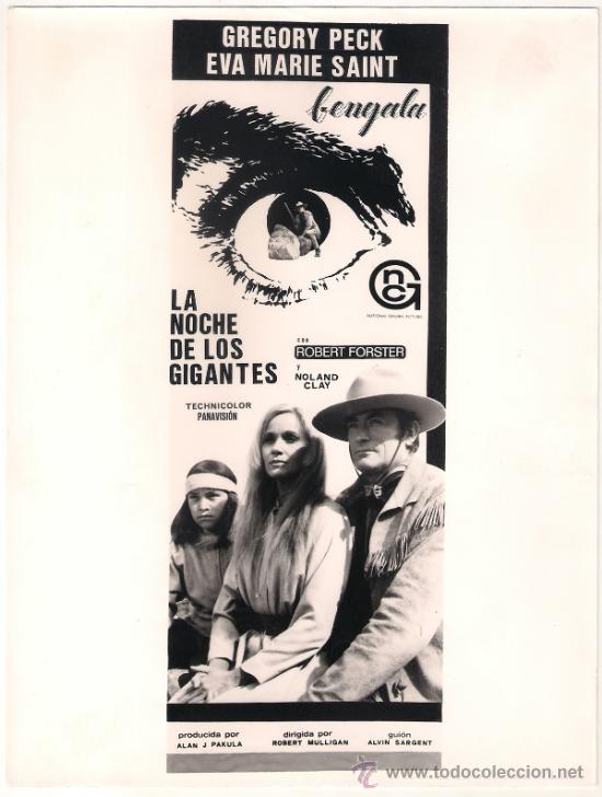 Cine: F9093 LA NOCHE DE LOS GIGANTES GREGORY PECK EVA MARIE SAINT FOTO ORIGINAL B/N ESPA&Ntilde;OLA
