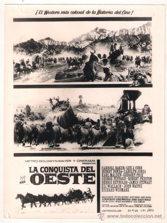 Cinema: F9122 LA CONQUISTA DEL OESTE JOHN WAYNE PECK STEWART FOTO ORIGINAL B/N ESPA&Ntilde;OLA