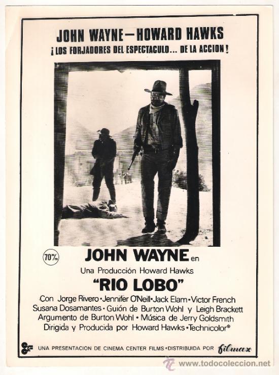 Cinema: F9143 RIO LOBO JOHN WAYNE FOTO ORIGINAL B/N ESPA&Ntilde;OLA