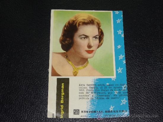 Cine: FOTO FICHA - INGRID BERGMAN - CONTRAPORTADAS BOLSILIBROS