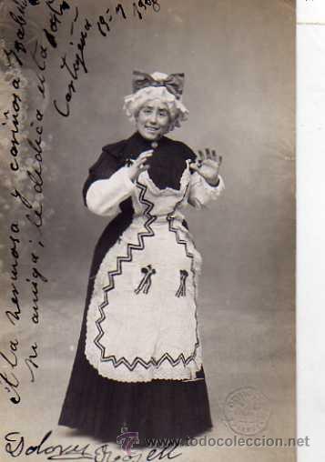 Kino: Postal fotografica. Doleres Rosell firma. Cartagena 1908. Sello en seco del fotografo Valencia.