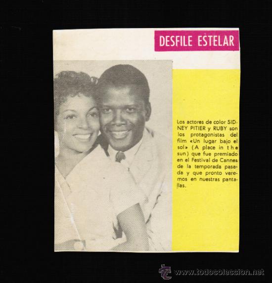 Cine: FOTO SIDNEY POITIER Y RUBY DEE - CONTRAPORTADA BOLSILIBRO