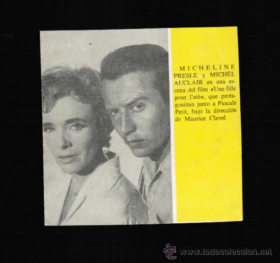 Cine: FOTO MICHELINE PRESLE Y MICHEL AUCLAIR - CONTRAPORTADA BOLSILIBRO
