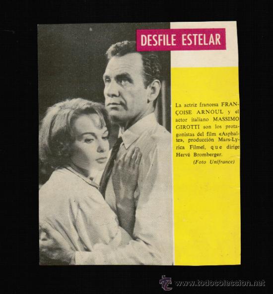 Cine: FOTO MICHELINE FRANCOISE ARNOUL Y MASSIMO GIROTTI - CONTRAPORTADA BOLSILIBRO