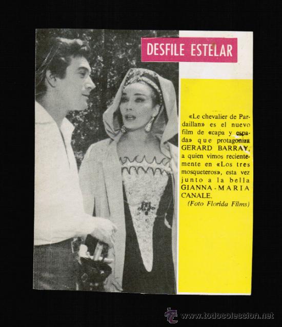Cine: FOTO GERARD BARRAY Y GIANNA MARIA CANALE - CONTRAPORTADA BOLSILIBRO