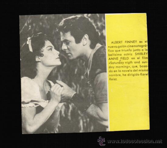 Cine: FOTO ALBERT FINNEY Y SHIRLEY ANNE FIELD - CONTRAPORTADA BOLSILIBRO