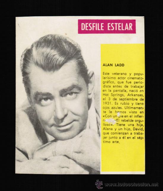 Cine: FOTO ALAN LADD - CONTRAPORTADA BOLSILIBRO