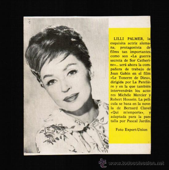 Cine: FOTO LILLI PALMER - CONTRAPORTADA BOLSILIBRO
