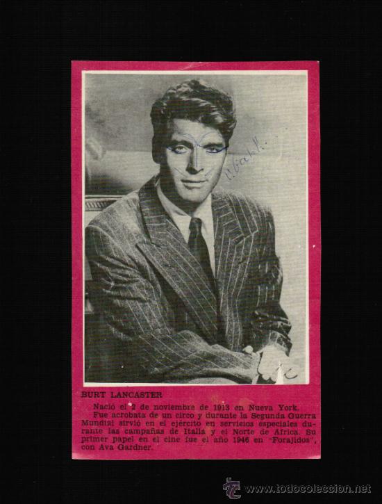 Cine: FOTO BURT LANCASTER - CONTRAPORTADA BOLSILIBRO