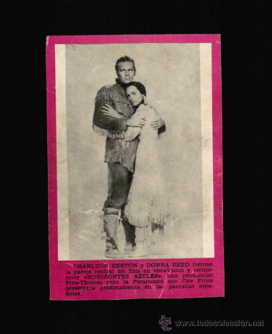 Cine: FOTO CHARLTON HESTON Y DONNA REED - CONTRAPORTADA BOLSILIBRO