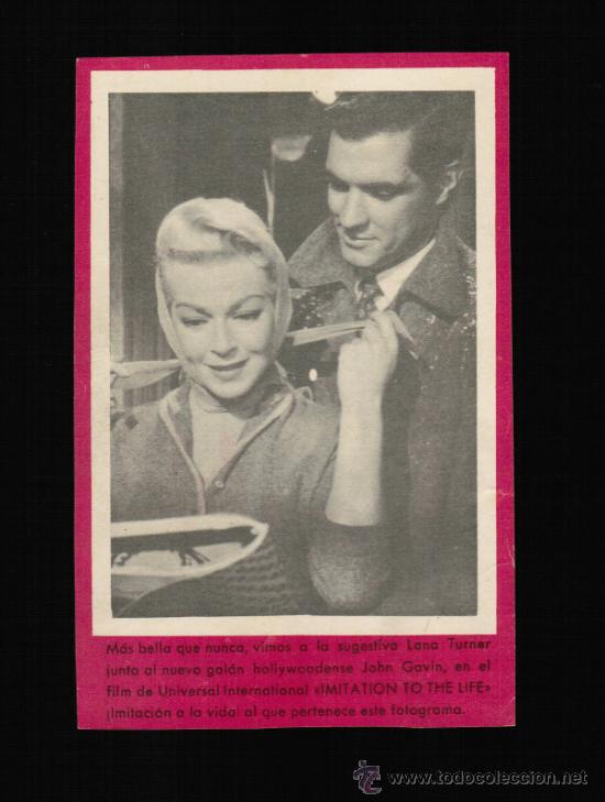 Cine: FOTO LANA TURNER Y JOHN GAVIN - CONTRAPORTADA BOLSILIBRO