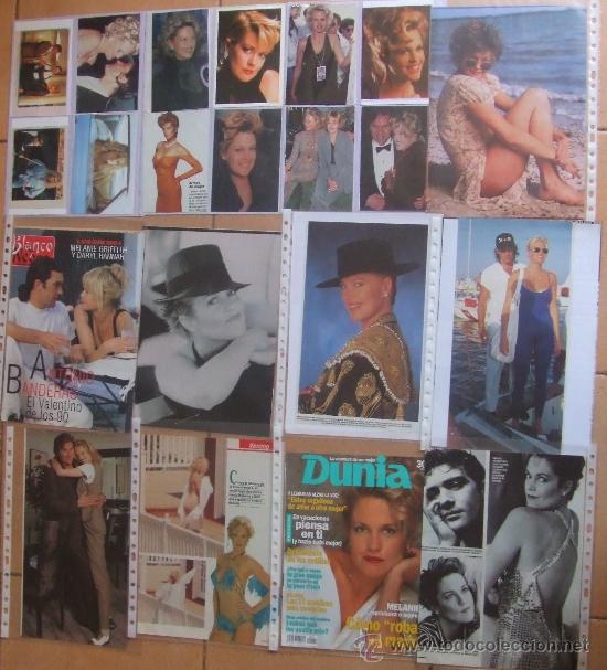 Cine: MELANIE GRIFFITH, LOTE DE 135 P&Aacute;GINAS DE RECORTES DE PRENSA EN FUNDAS DE PL&Aacute;STICO