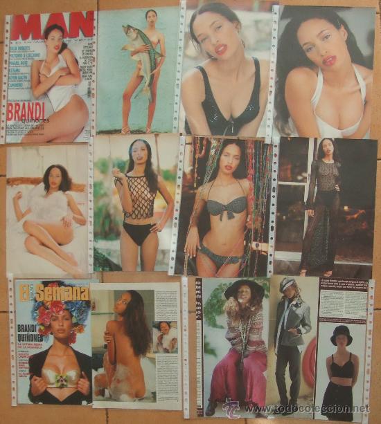 Cinema: BRANDI QUI&Ntilde;ONES LOTE DE 27 P&Aacute;GINAS DE RECORTES DE PRENSA EN FUNDAS DE PL&Aacute;STICO