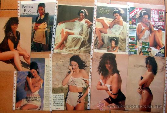 Kino: BEATRIZ RICO, LOTE DE 20 PAGINAS DE RECORTES DE PRENSA EN FUNDAS DE PLASTICO