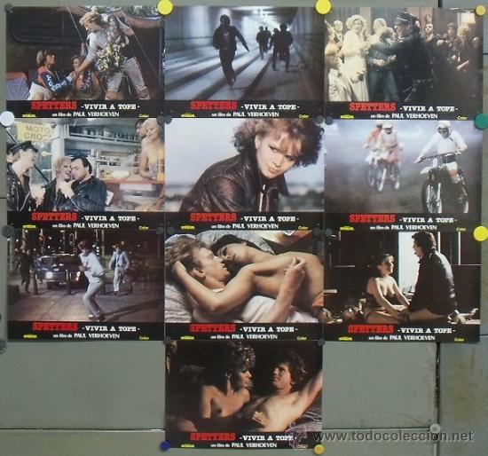 Cinema: PJ44 SPETTERS VIVIR A TOPE PAUL VERHOEVEN SET COMPLETO 10 FOTOCROMOS ORIGINAL ESTRENO