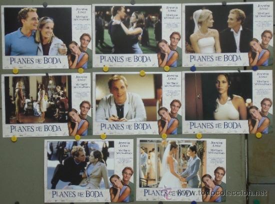 Cinema: PN07 PLANES DE BODA JENNIFER LOPEZ MATTHEW MCCONAUGHEY SET COMPLETO 8 FOTOCROMOS ORIGINAL ESTRENO
