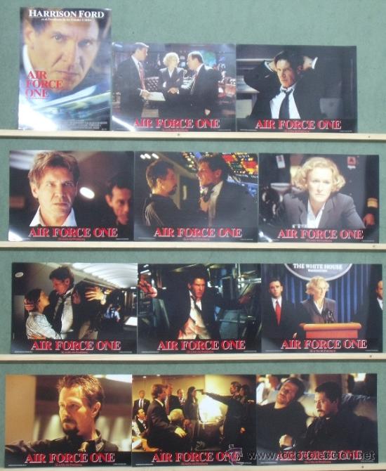 Cine: QB86 AIR FORCE ONE HARRISON FORD SET COMPLETO 12 FOTOCROMOS ORIGINAL ESTRENO