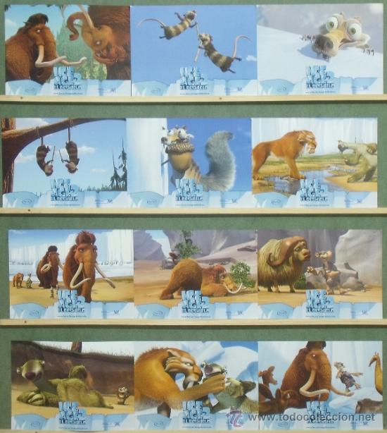 Cinema: QC61 ICE AGE 2 EL DESHIELO SCRAT SET COMPLETO 12 FOTOCROMOS ORIGINAL ESTRENO
