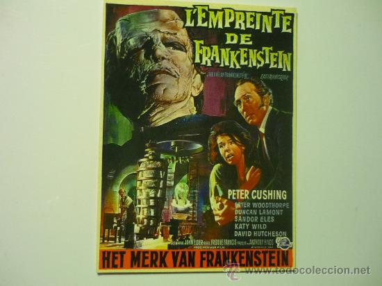 Cine: POSTAL PELICULA L&Eacute;MPREINTE DE FRANKENSTEIN -PETER CUSHING