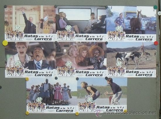 Cinema: PW17 RATAS A LA CARRERA ROWAN ATKINSON JOHN CLEESE SET COMPLETO 8 FOTOCROMOS ORIGINAL ESTRENO