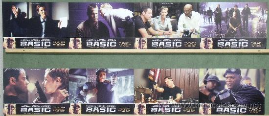 Cine: PZ42 BASIC JOHN TRAVOLTA SAMUEL L JACKSON SET COMPLETO DE 8 FOTOCROMOS ORIGINAL ESTRENO