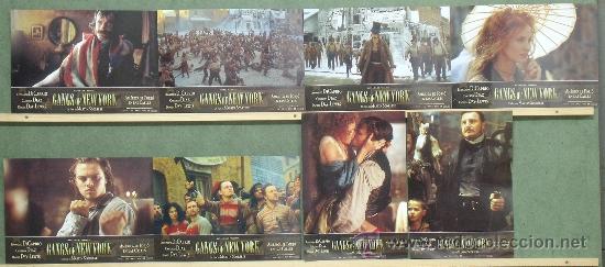 Kino: PZ48 GANGS OF NEW YORK DI CAPRIO CAMERON DIAZ SCORSESE SET COMPLETO DE 8 FOTOCROMOS ORIGINAL ESTRENO