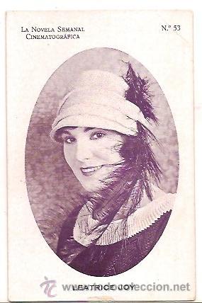 Cine: ANTIGUA TARJETA N&ordm; 53 LA NOVELA SEMANAL CINEMATOGRAFICA LEATRICE JOY