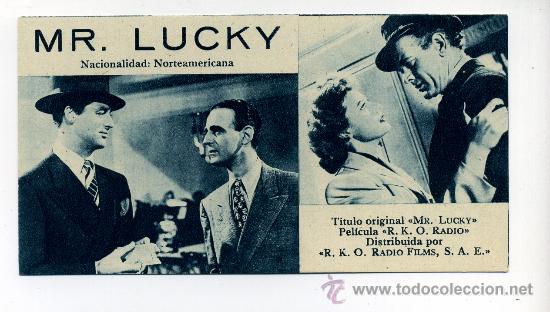 Cine: MR. LUCKY, con Cary Grant. FICHA N&ordm;52.