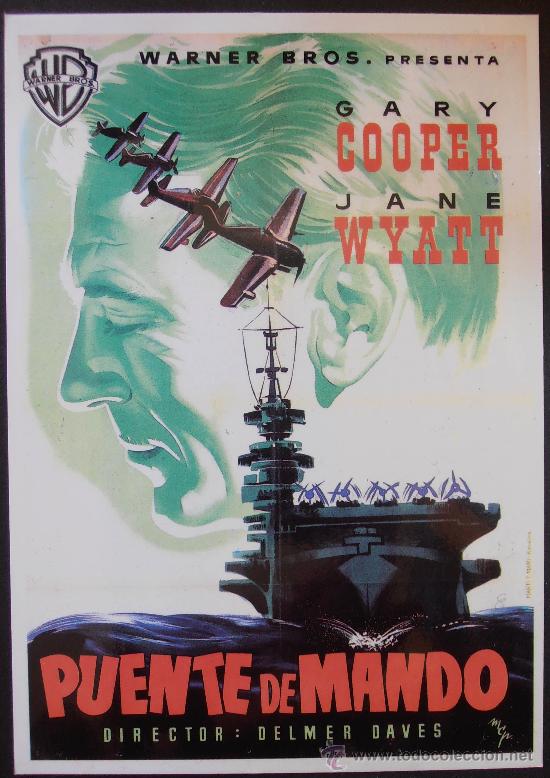 Cine: POSTAL SERIE SPANISH POSTERS 15X10,5 CM N&ordm; 59, PUENTE DE MANDO,GARY COOPER,JANE WYATT