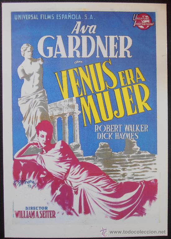 Cine: POSTAL SERIE SPANISH POSTERS 15X10,5 CM N&ordm; 77, VENUS ERA MUJER,AVA GARDNER