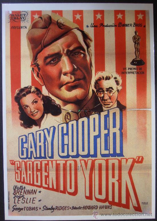 Cine: POSTAL SERIE SPANISH POSTERS 15X10,5 CM N&ordm; 236, SARGENTO YORK,GARY COOPER,JOAN LESLIE