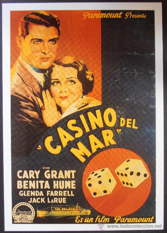 Cine: POSTAL SERIE SPANISH POSTERS 15X10,5 CM N&ordm; 257, CASINO DEL MAR,CARY GRANT,BENITA HUME