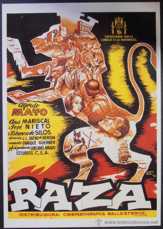 Kino: POSTAL SERIE SPANISH POSTERS 15X10,5 CM N&ordm; 307, RAZA,ALFREDO MAYO,ANA MARISCAL