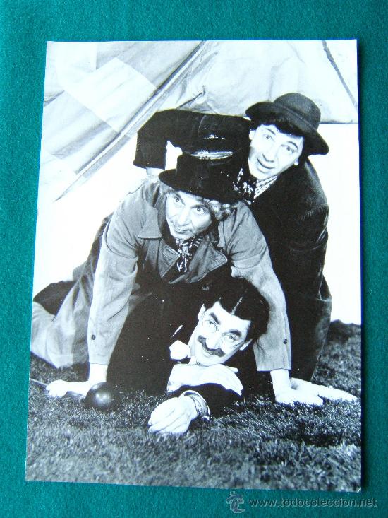 Cine: UNA TARDE EN EL CIRCO-HERMANOS MARX-GROUCHO-CHICO-HARPO-PERFECTA FOTO 37x27 CM-1980?.
