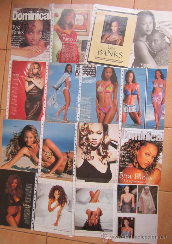 Cinema: TYRA BANKS, LOTE DE 28 PAGINAS DE RECORTES DE PRENSA EN FUNDAS DE PLASTICO