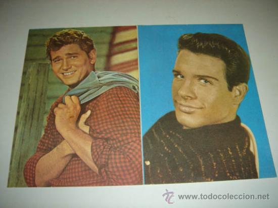 Cinema: Doble postal desplegable con fotograf&iacute;as de Warren Beatty y Michael Landon.