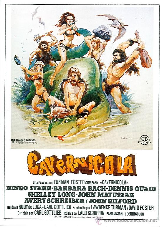 Cine: Juego de 12 fotocromos de la pelicula Cavernicola. Ringo Star, Barbara Bach. Beatles