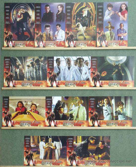 Cinema: QD66 SPY KIDS ANTONIO BANDERAS ROBERT RODRIGUEZ SET COMPLETO DE 12 FOTOCROMOS ORIGINAL ESTRENO