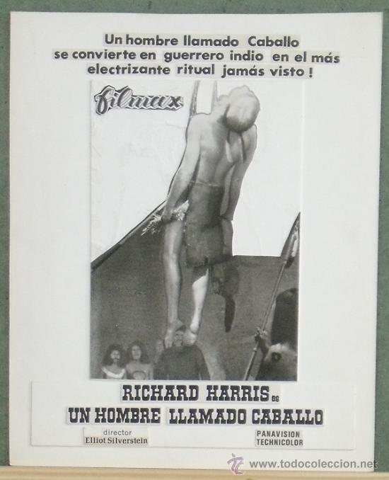 Cinema: RL43 UN HOMBRE LLAMADO CABALLO RICHARD HARRIS INDIOS MAQUETA ORIGINAL FOTOMONTAJE B