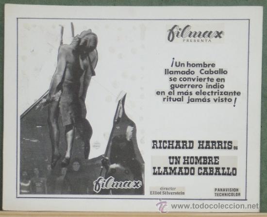 Cinema: RL44 UN HOMBRE LLAMADO CABALLO RICHARD HARRIS INDIOS MAQUETA ORIGINAL FOTOMONTAJE