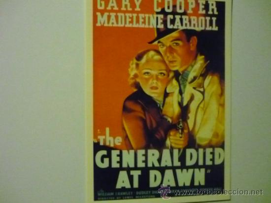 Cine: postal pelicula no estrenada en espa&ntilde;a the general died at dawn -gary cooper
