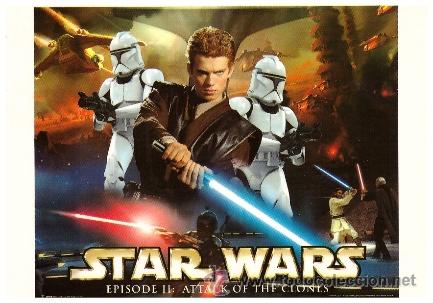 Cine: Postal La guerra de las galaxias (Star Wars): Anakin y soldados clon