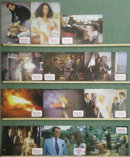 Cine: RO46 DETECTIVE PRIVADO ROBERT MITCHUM PHILIP MARLOWE  RAYMOND CHANDLER SET COMPLETO DE 12 FOTOCROMOS