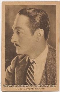 Cine: Postal antigua de Adolph Menjou