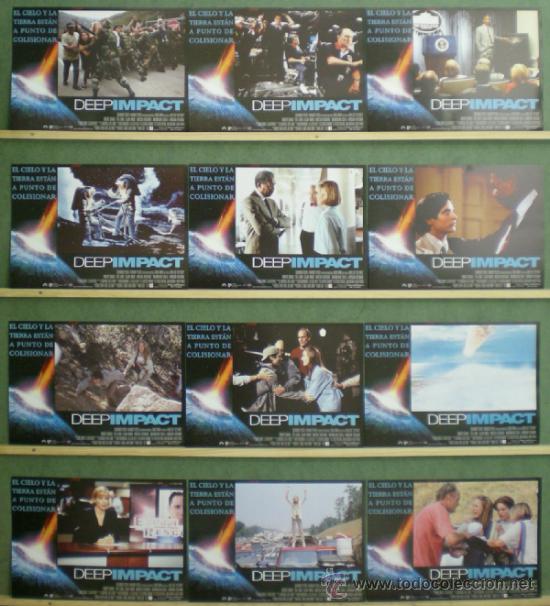 Cine: RQ68 DEEP IMPACT ELIJAH WOOD TEA LEONI SET COMPLETO 12 FOTOCROMOS ORIGINAL ESTRENO