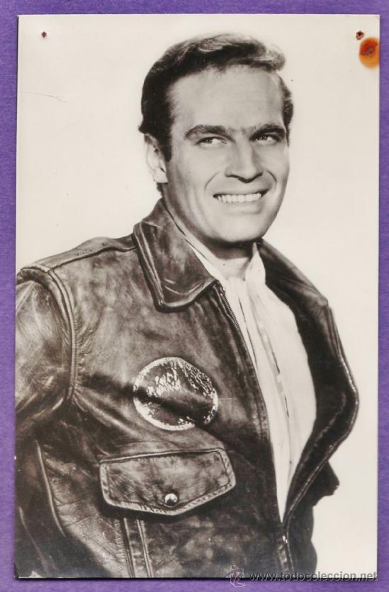 Cine: foto postal - charlton heston / el secreto de los incas - n&ordm; 5634 - ed. raker - escrita - a&ntilde;os 50